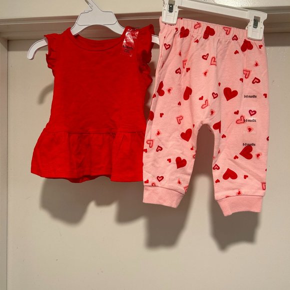 FIRST IMPRESSIONS & EPIC THREADS GIRLS SUNSET FLAMINGO 2-PC HEART SET - Picture 1 of 11